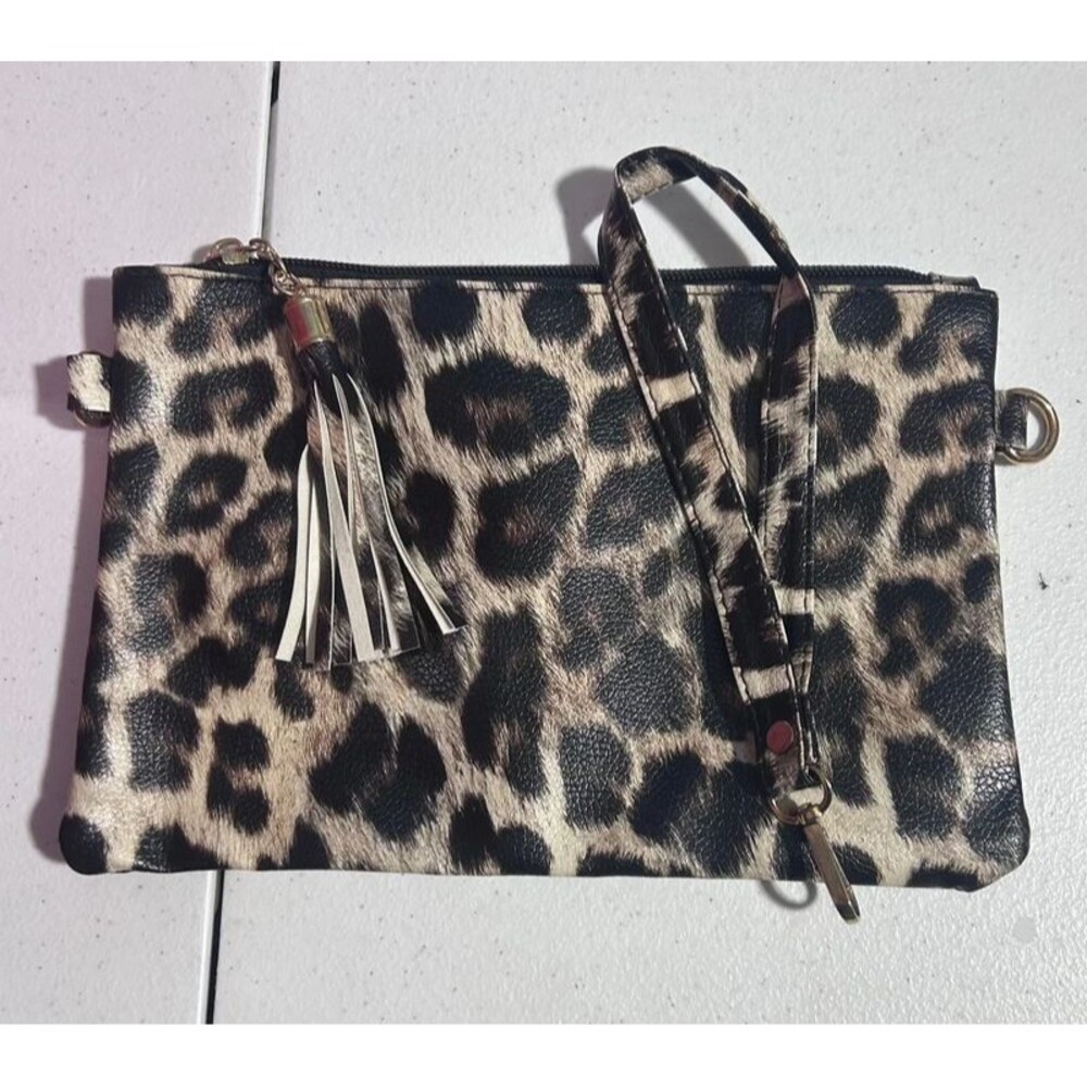Animal print wristlet.